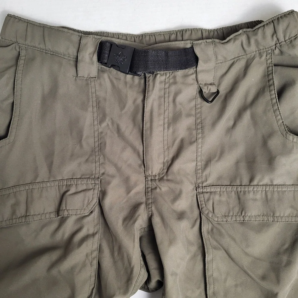Boy Scouts‎ of America Womens Large Cargo Hiking Shorts Belted Olive Green